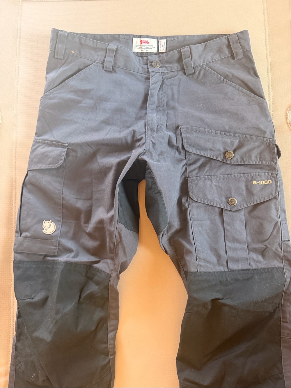 rave Two-Tone Navy and Black Cargo Trousers